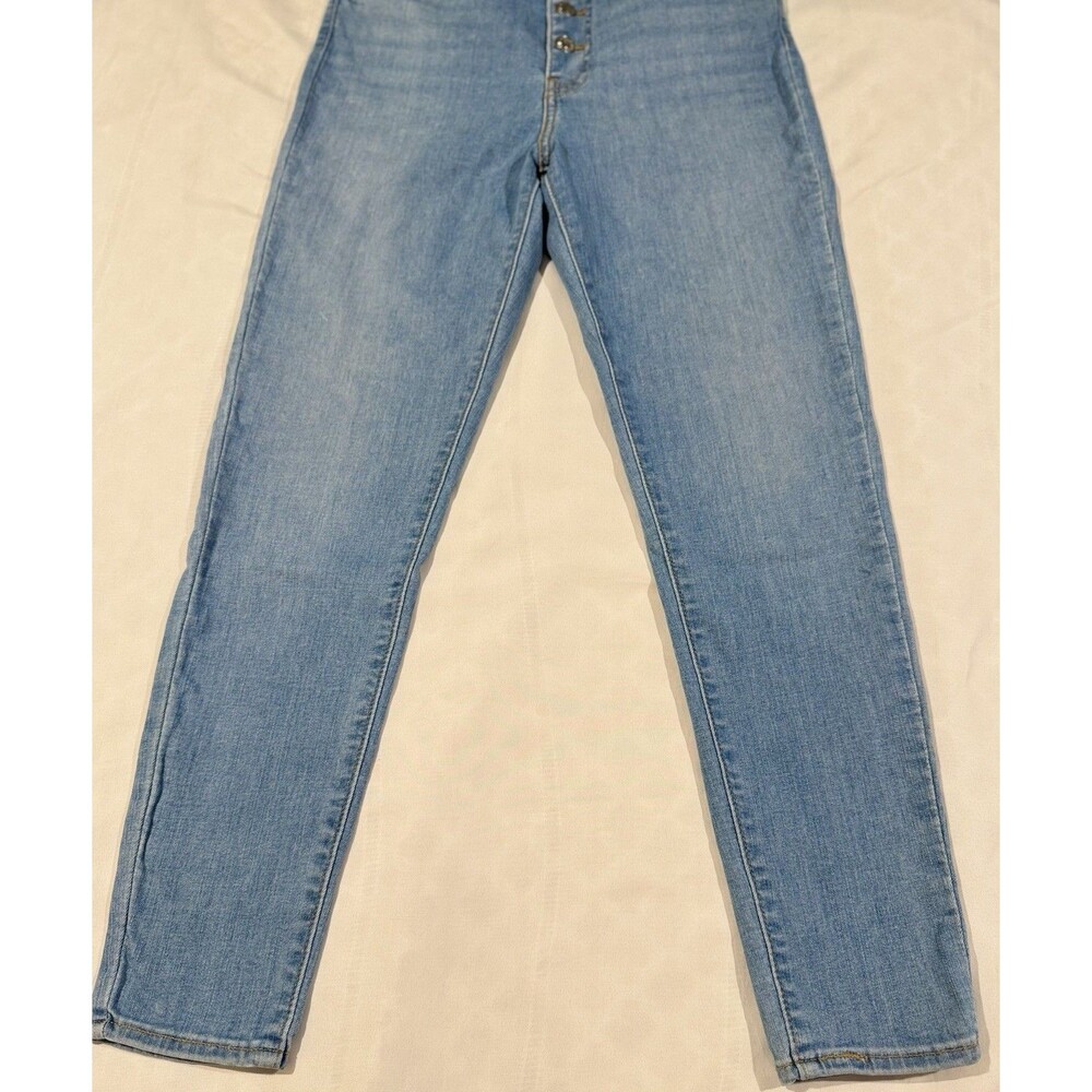 Levi's Y2K Vintage Mile High Skinny Jeans Light Blue Womens 30 Button Front EUC - Picture 6 of 16
